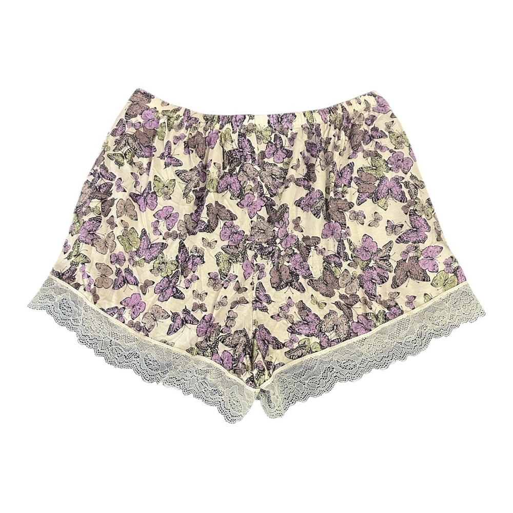 Ambrielle Purple and Cream Butterfly Sleep Shorts